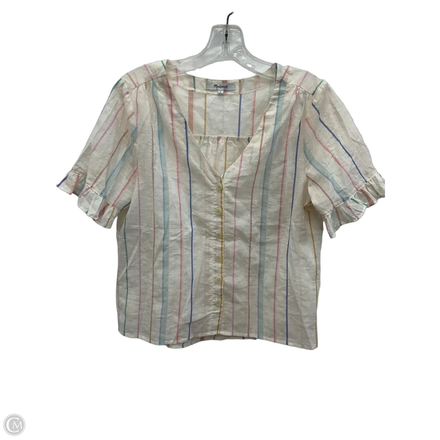Top Short Sleeve By Madewell In White, Size: S