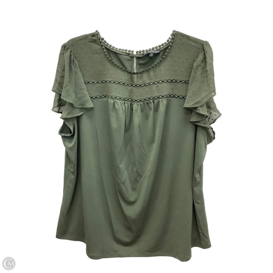 Top Short Sleeve By Adrianna Papell In Green, Size: 2x