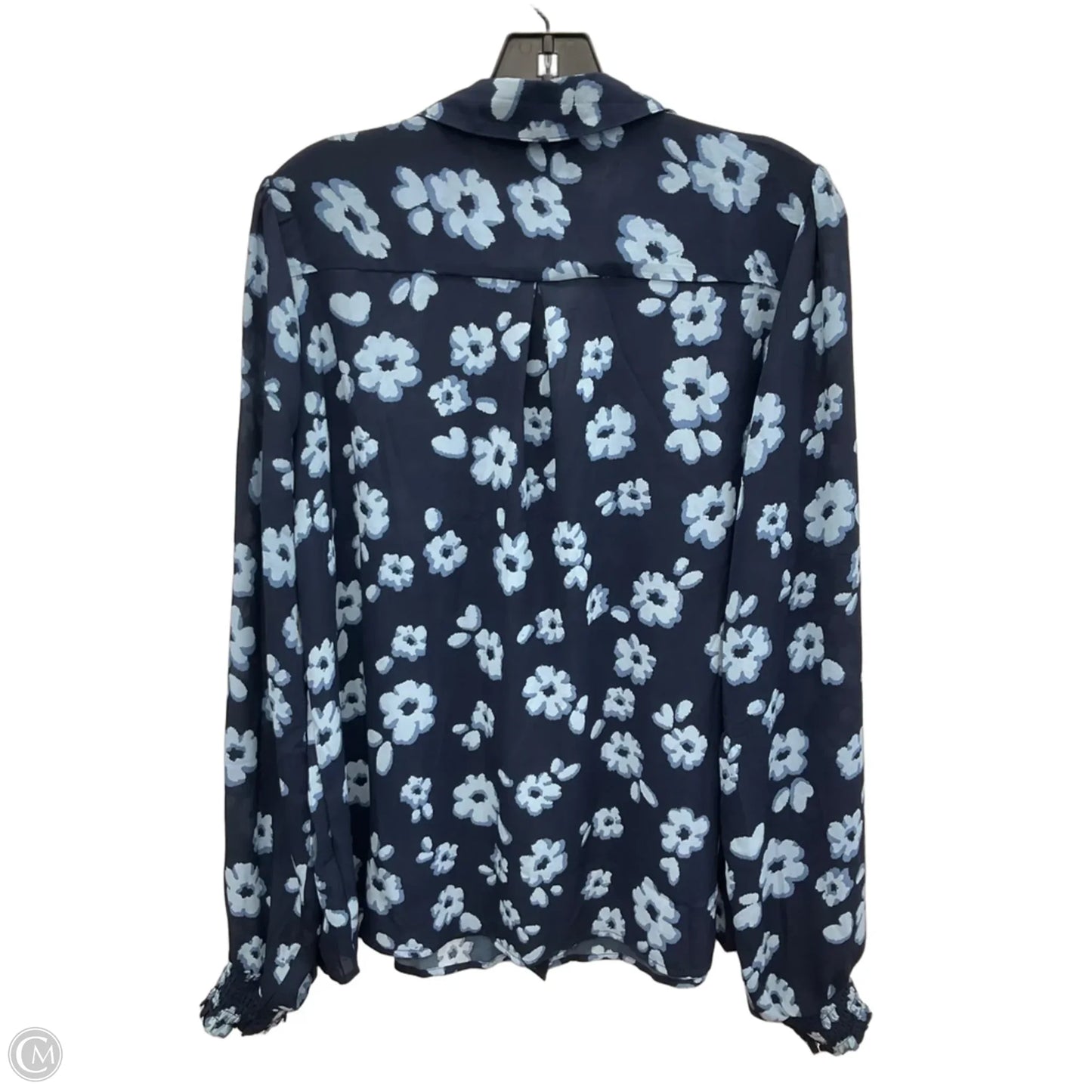 Blouse Long Sleeve By Tamara H In Blue, Size: Xl