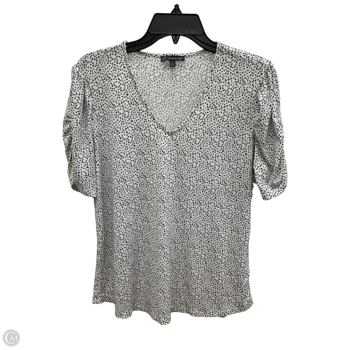 Top Short Sleeve By Adrianna Papell In Animal Print, Size: M