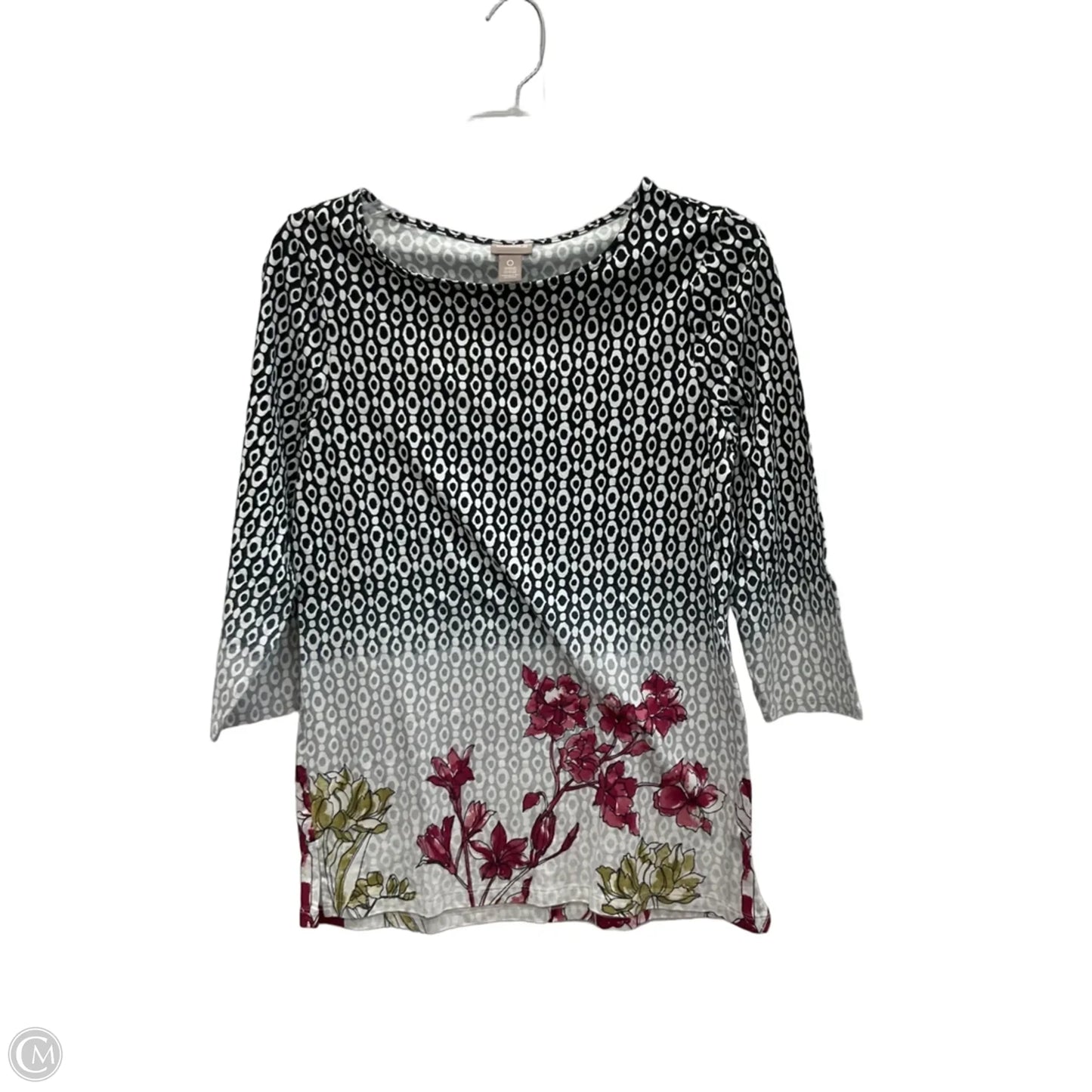 Top Short Sleeve By Chicos In Black & Red, Size: S