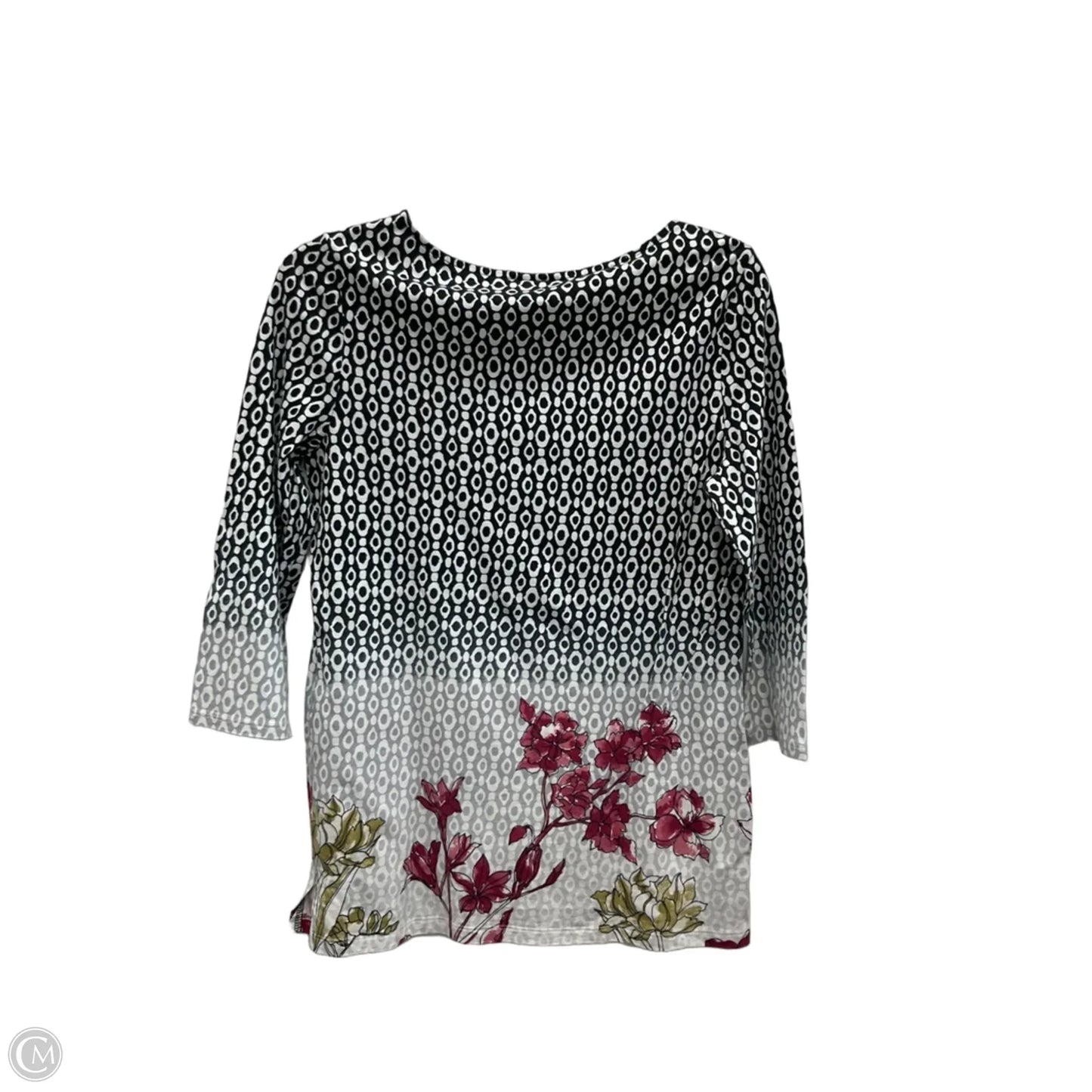 Top Short Sleeve By Chicos In Black & Red, Size: S