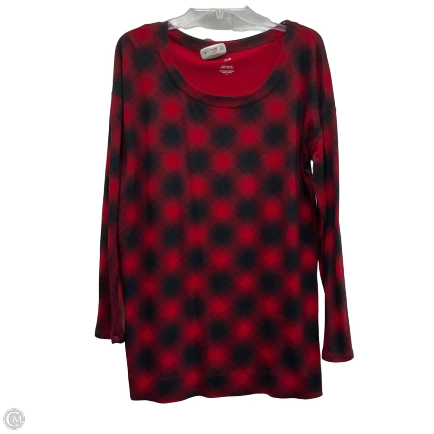 Top Long Sleeve By J. Jill In Plaid Pattern, Size: M