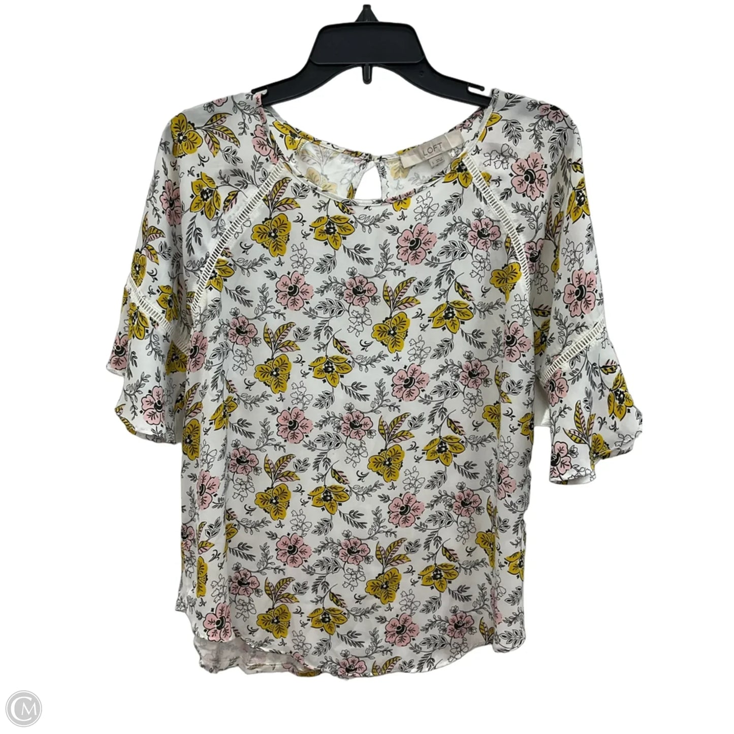 Top Short Sleeve By Loft In White, Size: S