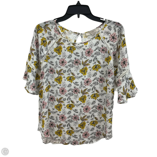 Top Short Sleeve By Loft In White, Size: S