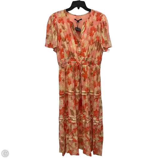 Dress Casual Maxi By Alex Marie In Orange & Pink, Size: Xl