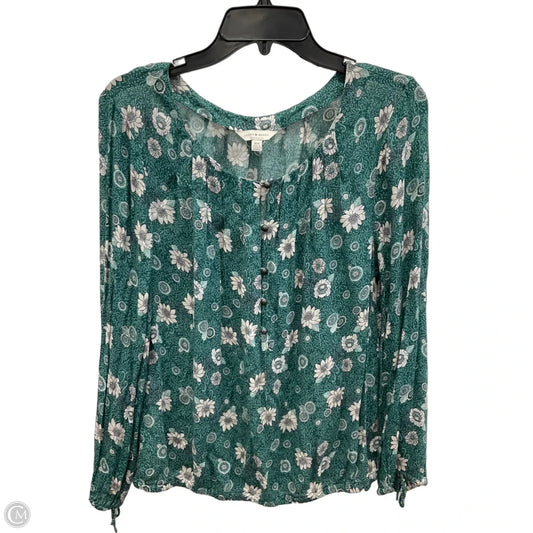 Top Long Sleeve By Lucky Brand In Green, Size: M
