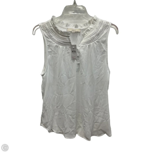 Top Sleeveless By Loft In White, Size: M