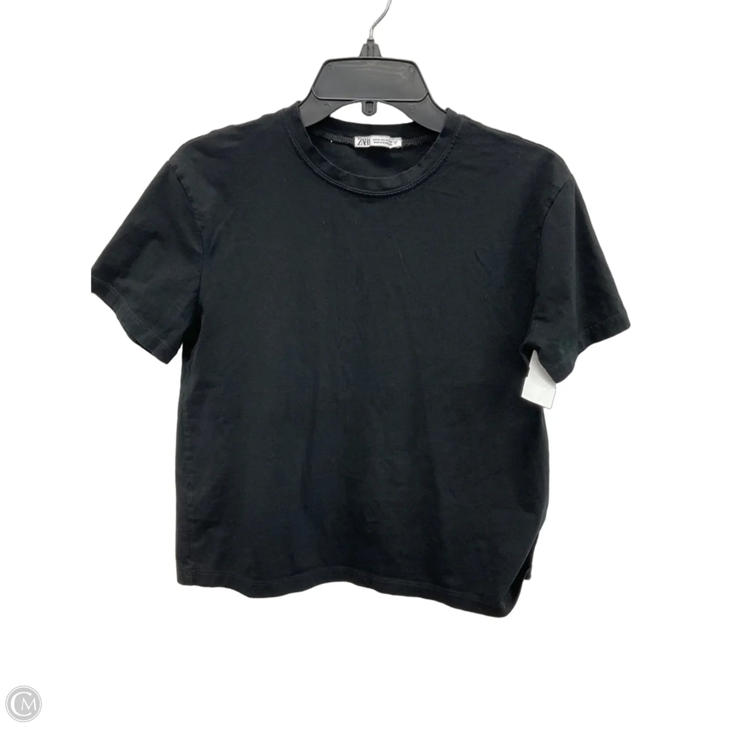 Top Short Sleeve Basic By Zara In Black, Size: M