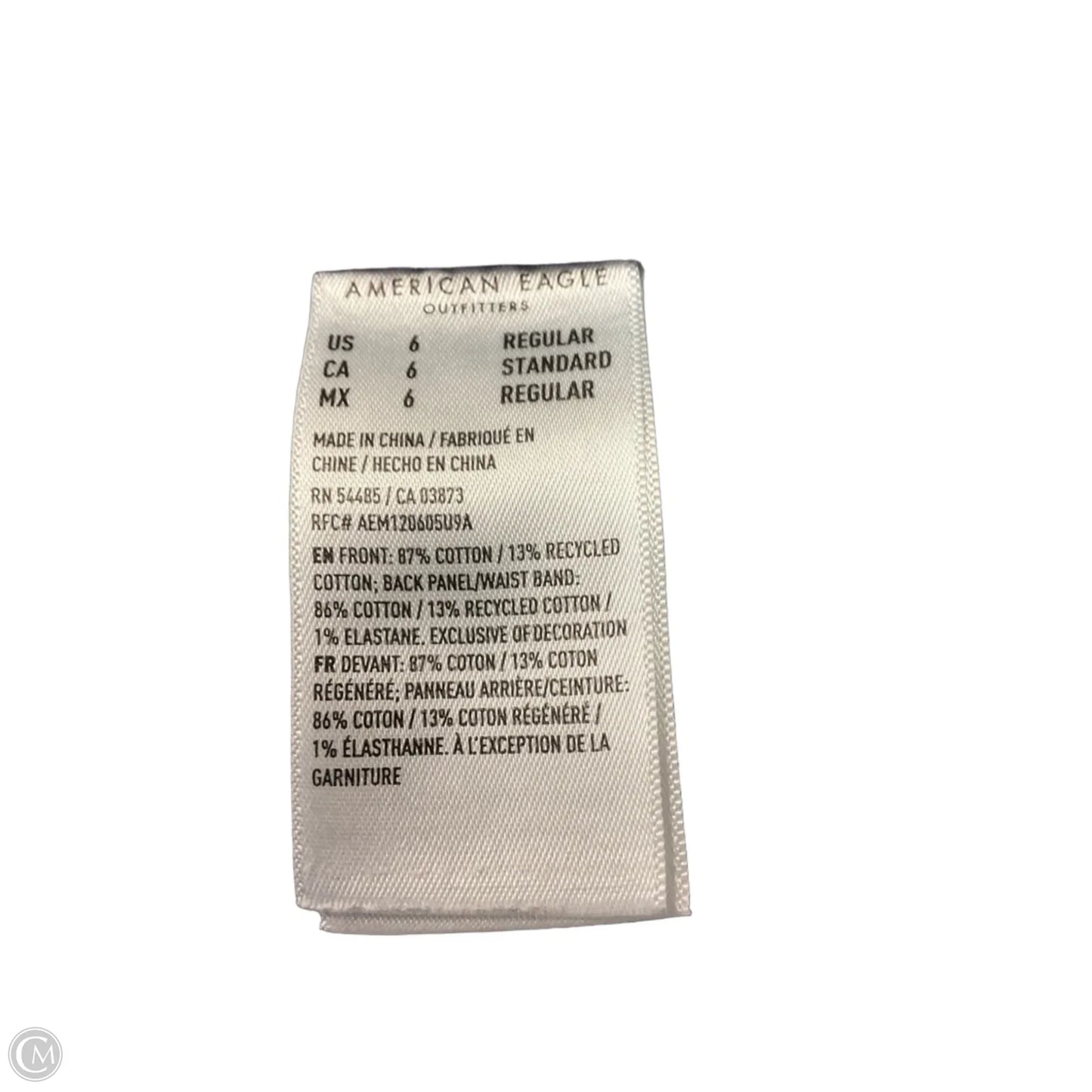 Jeans Straight By American Eagle In Blue, Size: 6