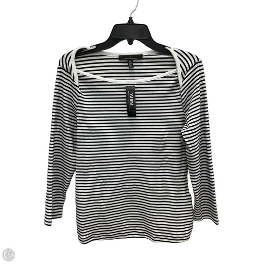 Top 3/4 Sleeve By White House Black Market In Black & White, Size: M