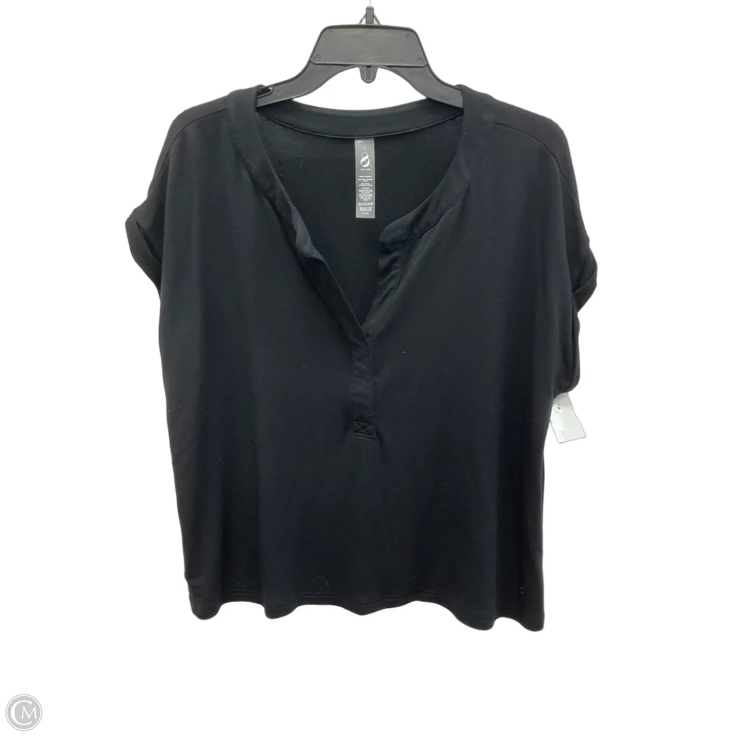 Top Short Sleeve By Lou And Grey In Black, Size: L