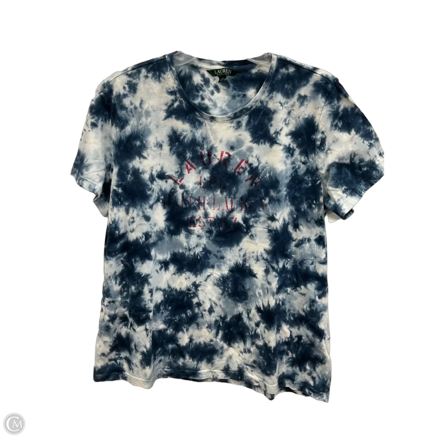 Top Short Sleeve By Lauren By Ralph Lauren In Tie Dye Print, Size: Xl