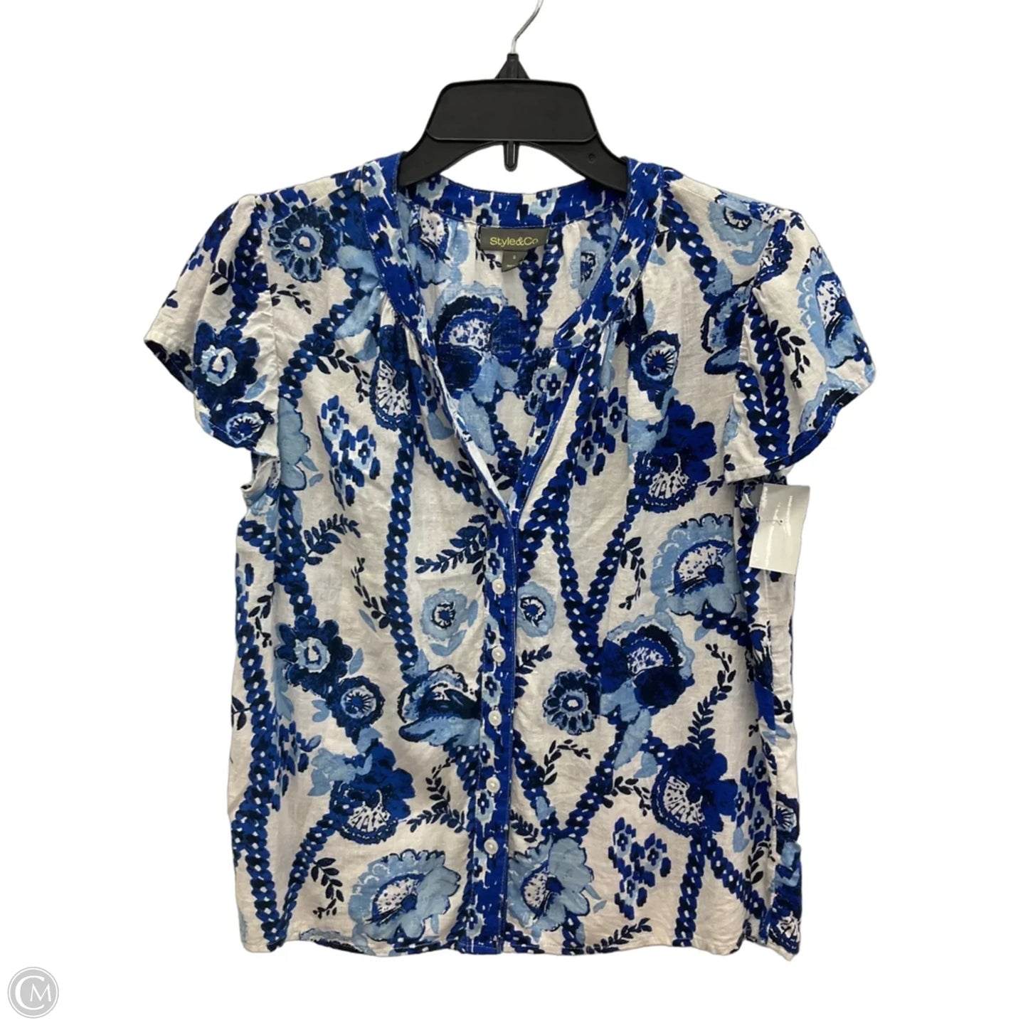 Top Short Sleeve By Style And Company In Blue, Size: S