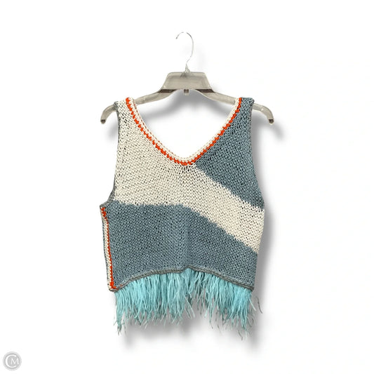 Top Sleeveless By Anthropologie In Blue & White, Size: L
