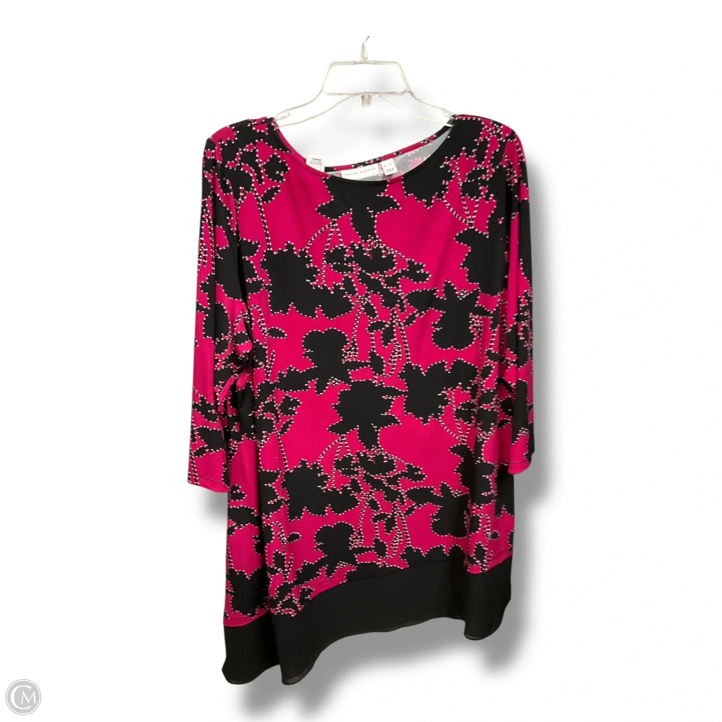 Blouse 3/4 Sleeve By Susan Graver In Maroon, Size: Xl