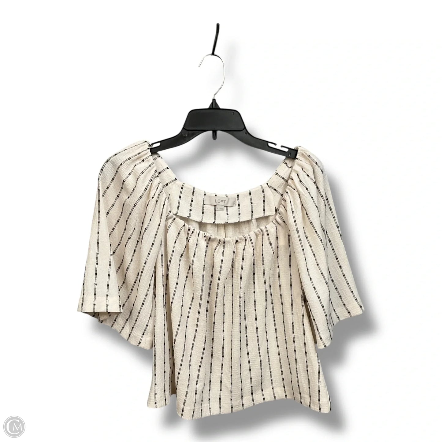Top Short Sleeve By Loft In Striped Pattern, Size: S