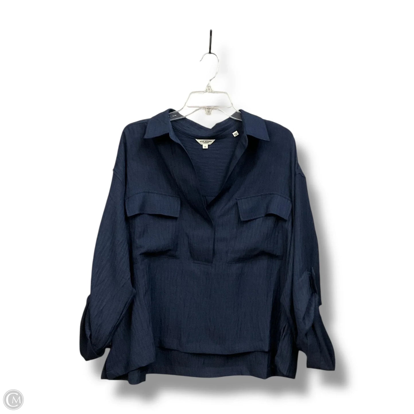 Blouse Long Sleeve By Max Studio In Blue, Size: Xl