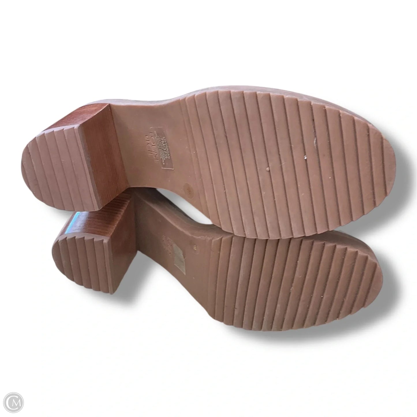 Boots Ankle Heels By Clothes Mentor In Taupe, Size: 7
