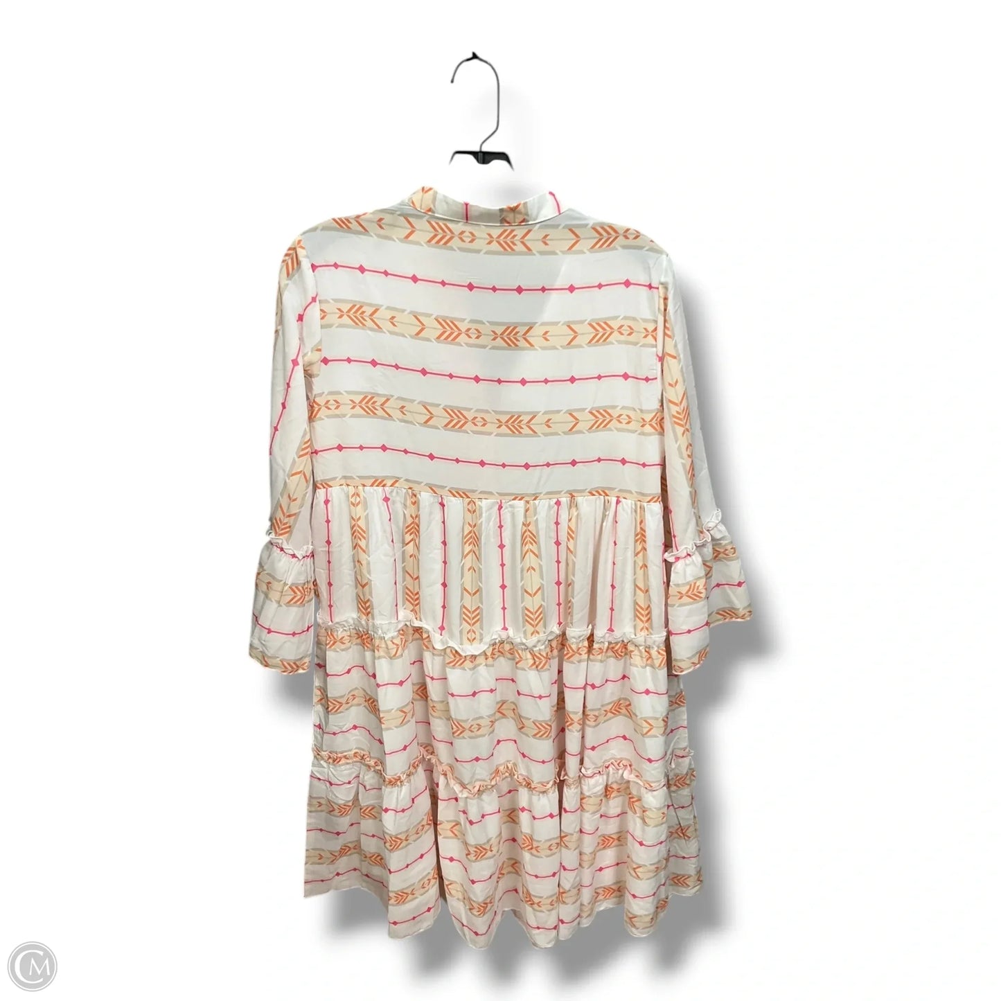 Dress Casual Midi By Cmc In Cream & Pink, Size: S