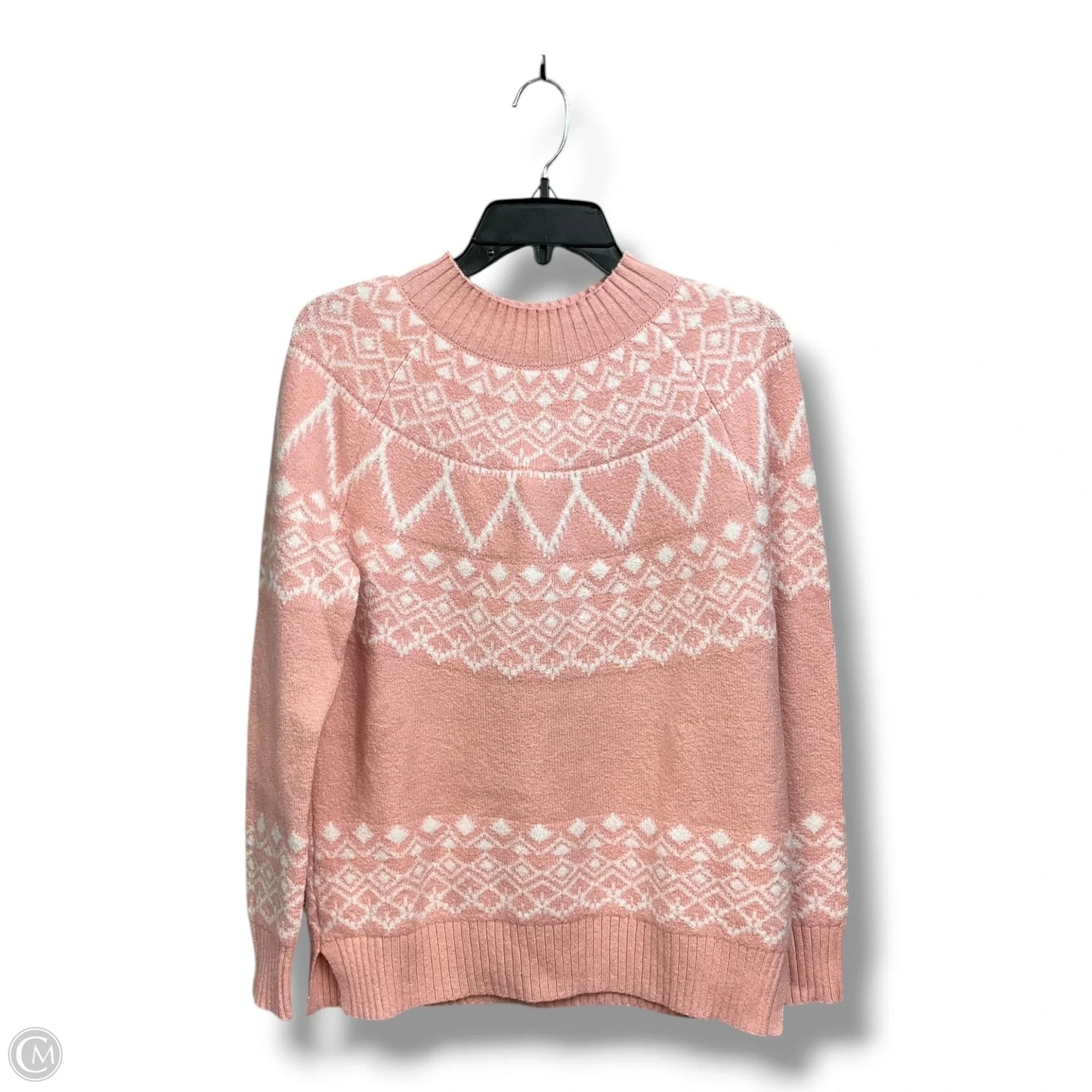 Sweater By Loft In Pink & White, Size: S