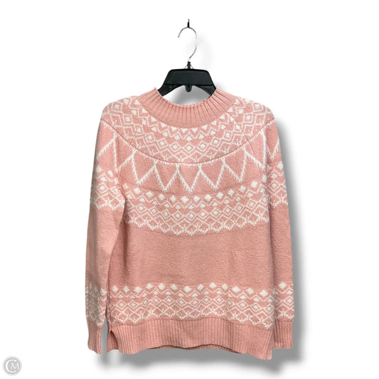 Sweater By Loft In Pink & White, Size: S