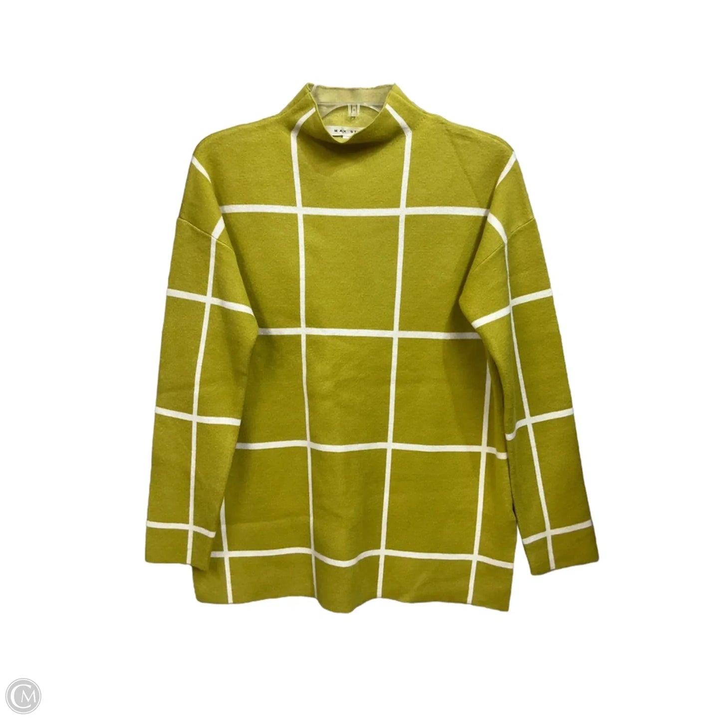 Top Long Sleeve By Max Studio In Green & White, Size: M
