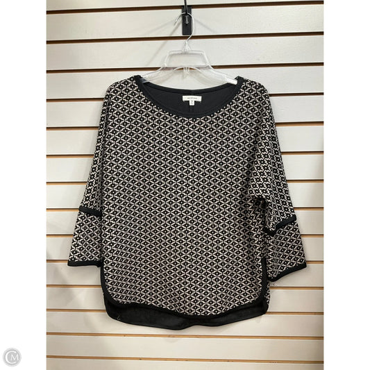 Top 3/4 Sleeve By Max Studio In Black & Tan, Size: M