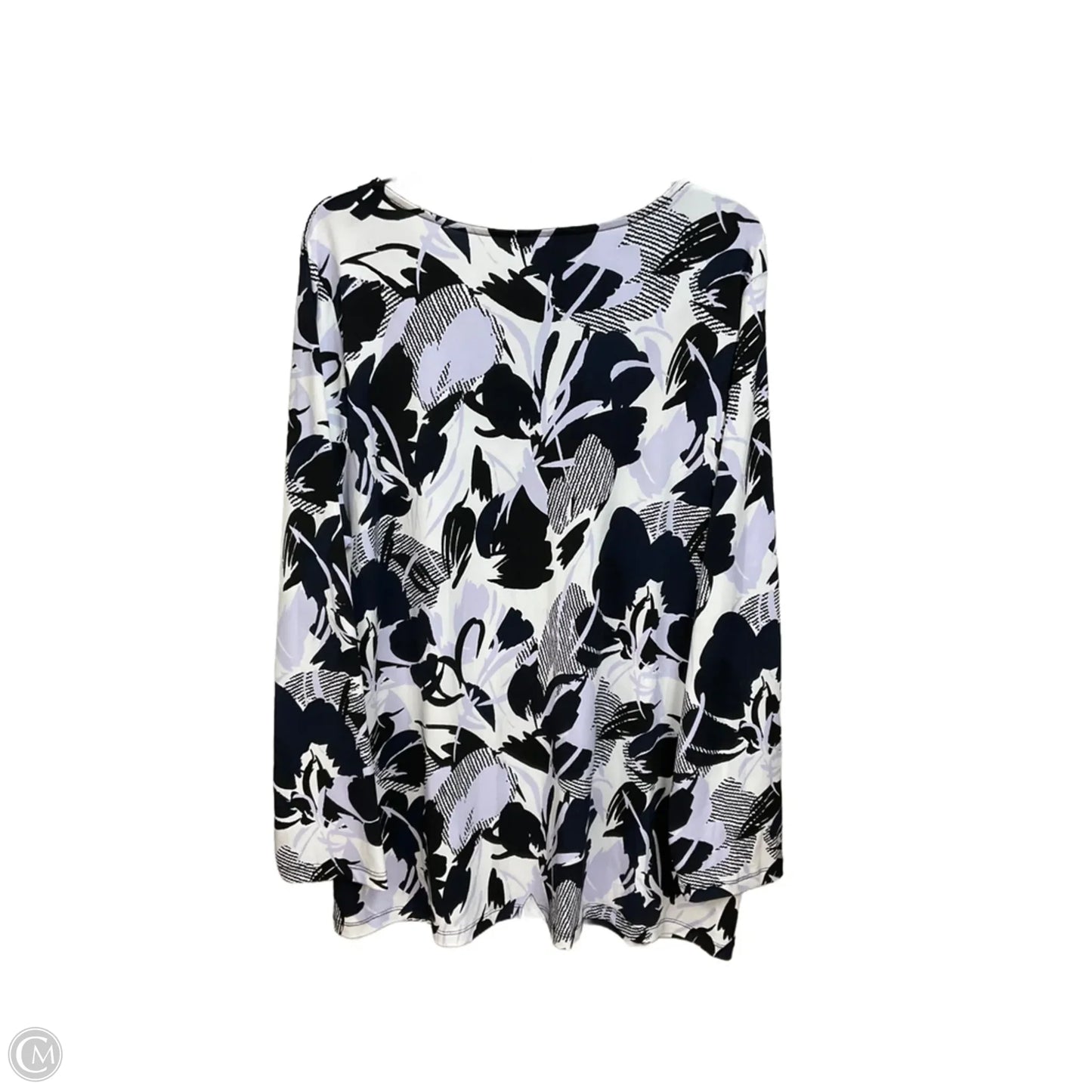 Blouse Long Sleeve By Cj Banks In Blue & Purple, Size: 1x