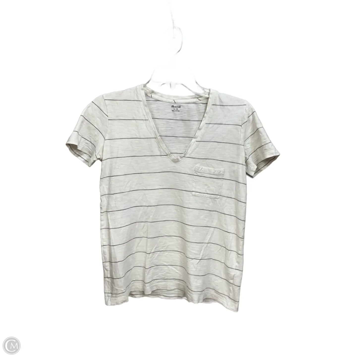 Top Short Sleeve Basic By Madewell In Striped Pattern, Size: Xs