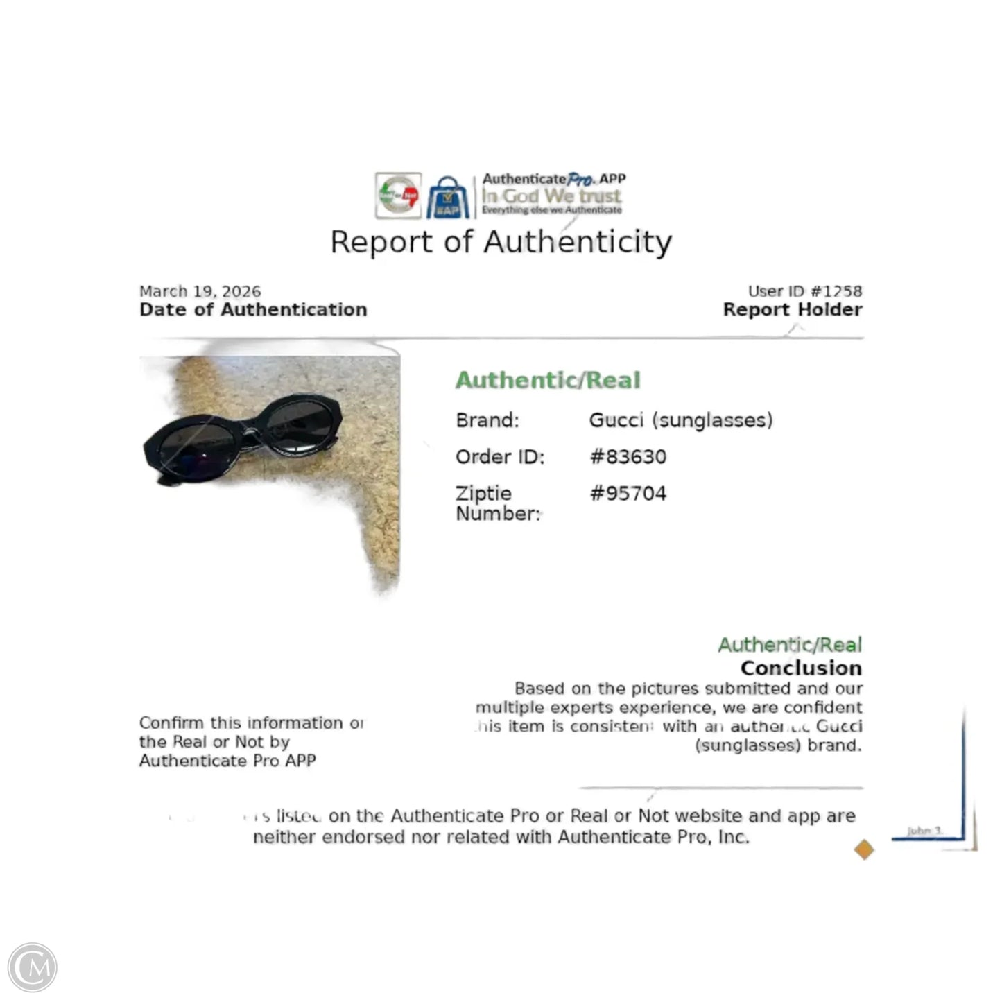 Sunglasses Luxury Designer By Gucci