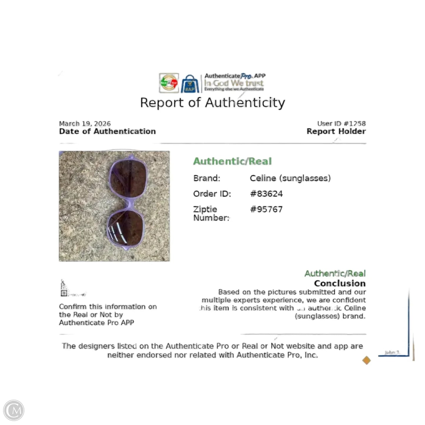 Sunglasses Luxury Designer By Celine