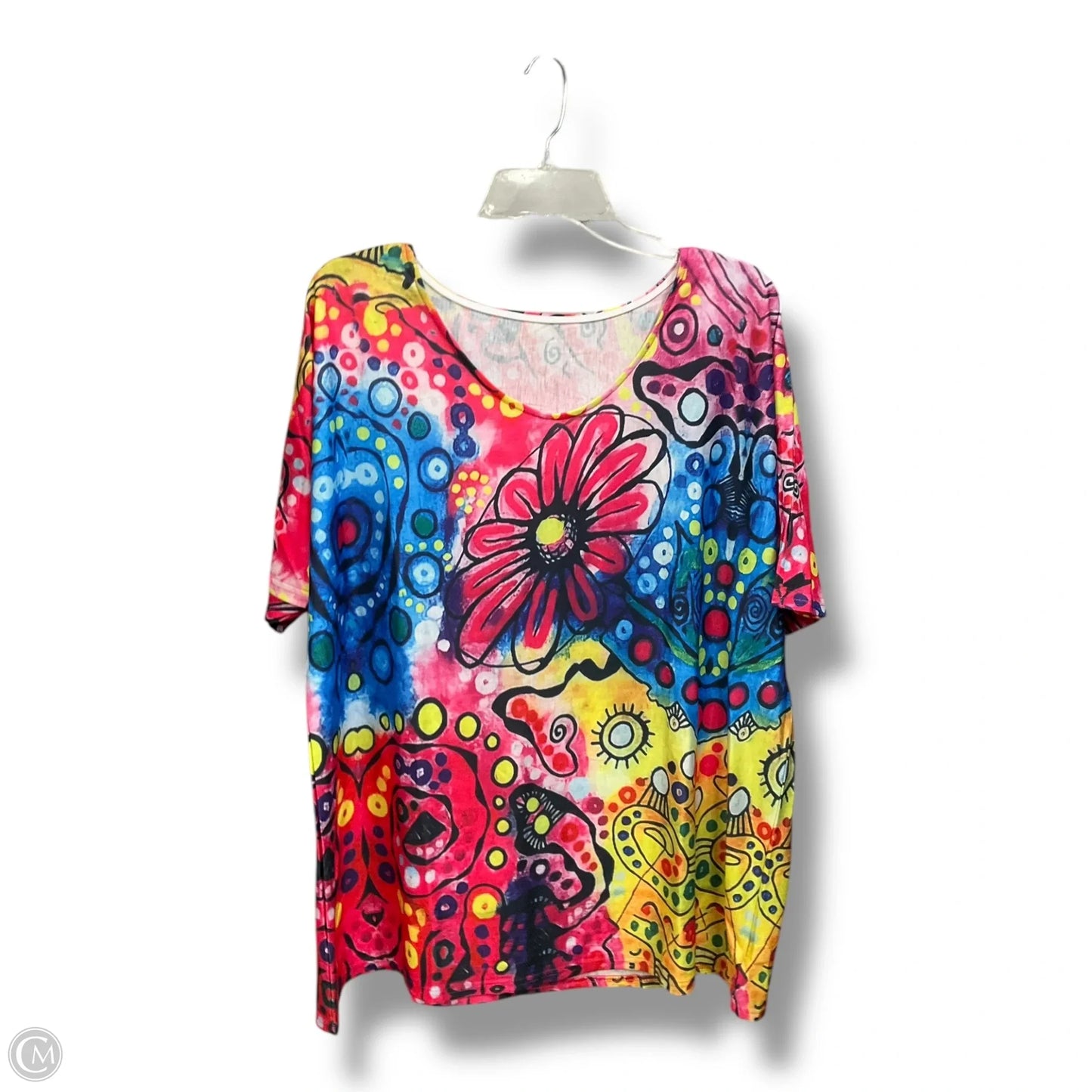 Top Short Sleeve By Cmc In Multi-colored, Size: 4x