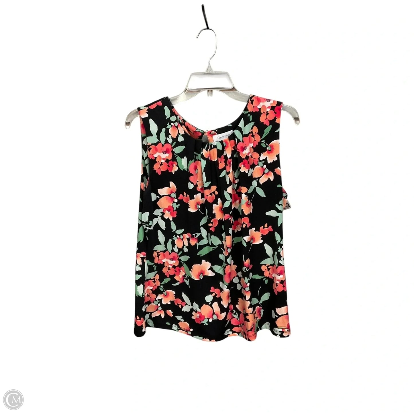 Top Sleeveless By Calvin Klein In Floral Print, Size: Xl