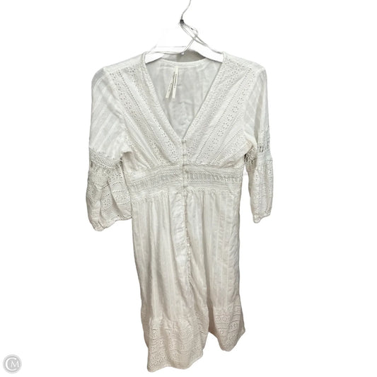 Dress Casual Midi By Anthropologie In White, Size: Xs