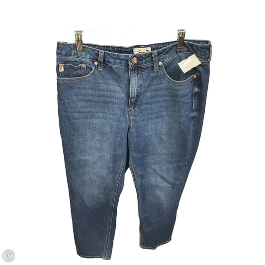 Jeans Straight By Seven 7 In Blue Denim, Size: 12