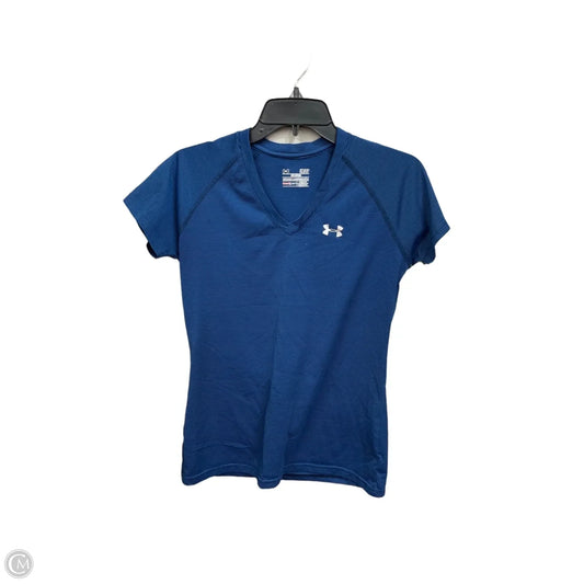 Athletic Top Short Sleeve By Under Armour In Blue, Size: S