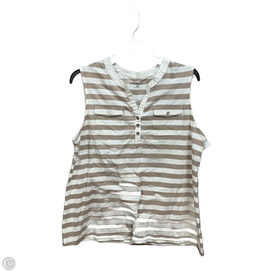 Top Sleeveless By Croft And Barrow In Striped Pattern, Size: Xl