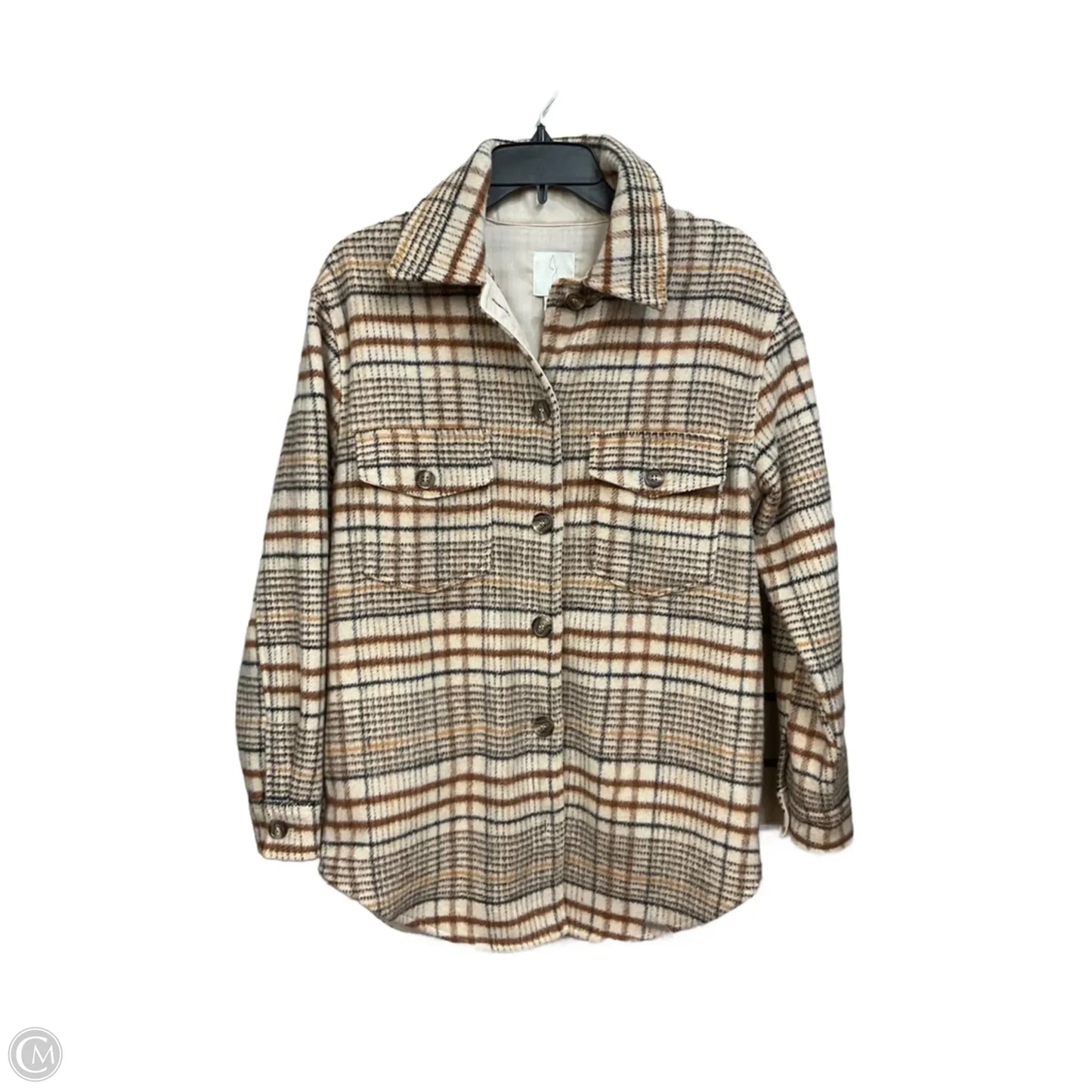 Jacket Shirt By Joie In Plaid Pattern, Size: S
