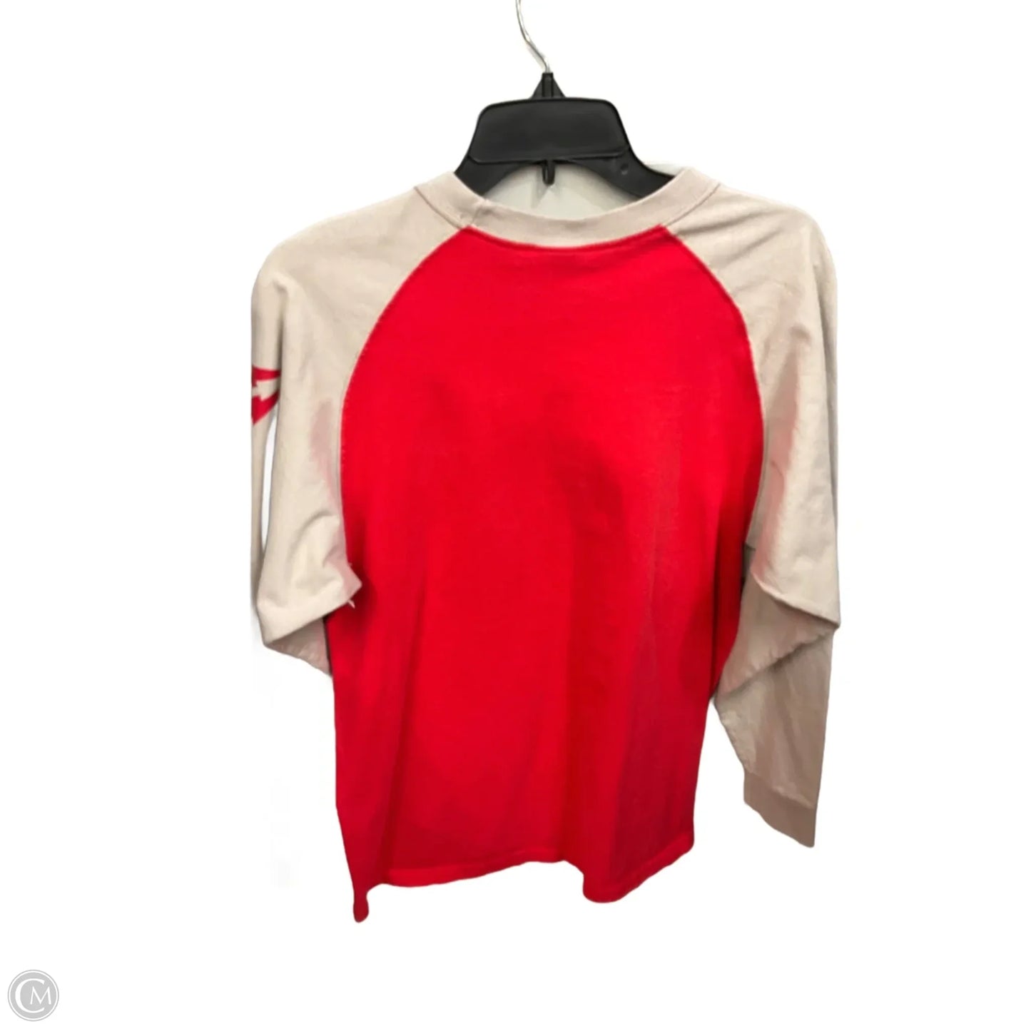 Athletic Top Long Sleeve Crewneck By Nike Apparel In Grey & Red, Size: S