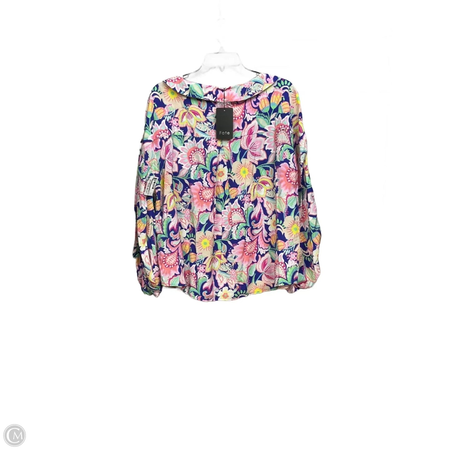 Blouse Long Sleeve By Fate In Floral Print, Size: L