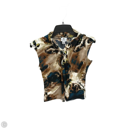 Top Sleeveless By Worthington In Floral Print, Size: Sp