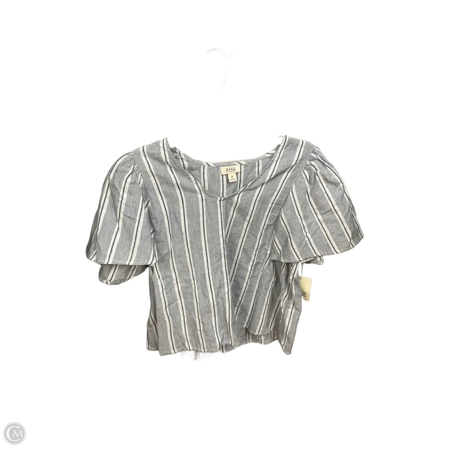 Top Short Sleeve By Ana In Striped Pattern, Size: M