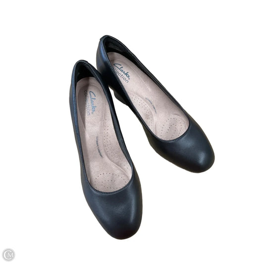 Shoes Heels Wedge By Clarks In Black, Size: 7.5