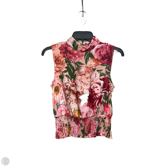 Top Sleeveless By Express In Floral Print, Size: S