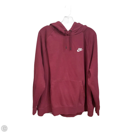 Athletic Sweatshirt Hoodie By Nike Apparel In Maroon, Size: 2x