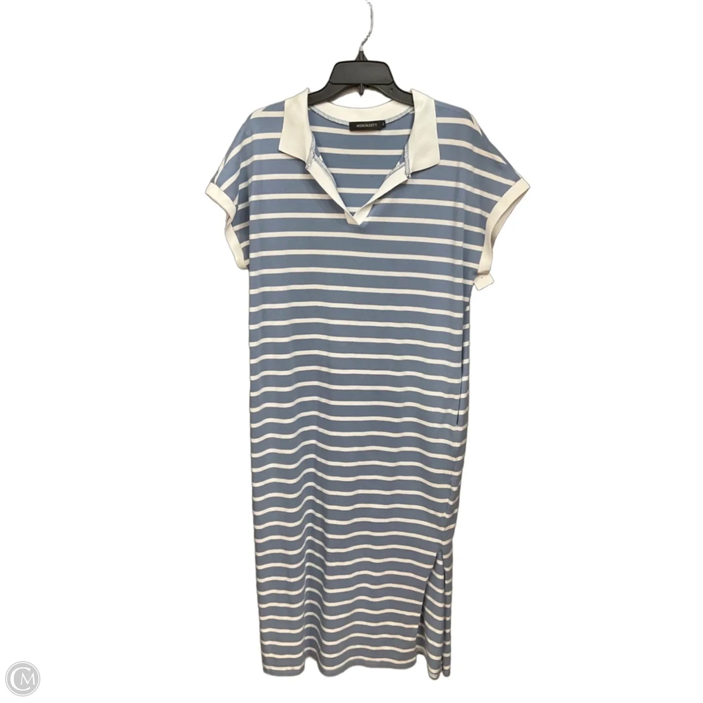 Dress Casual Midi By Merokeety In Striped Pattern, Size: Xl