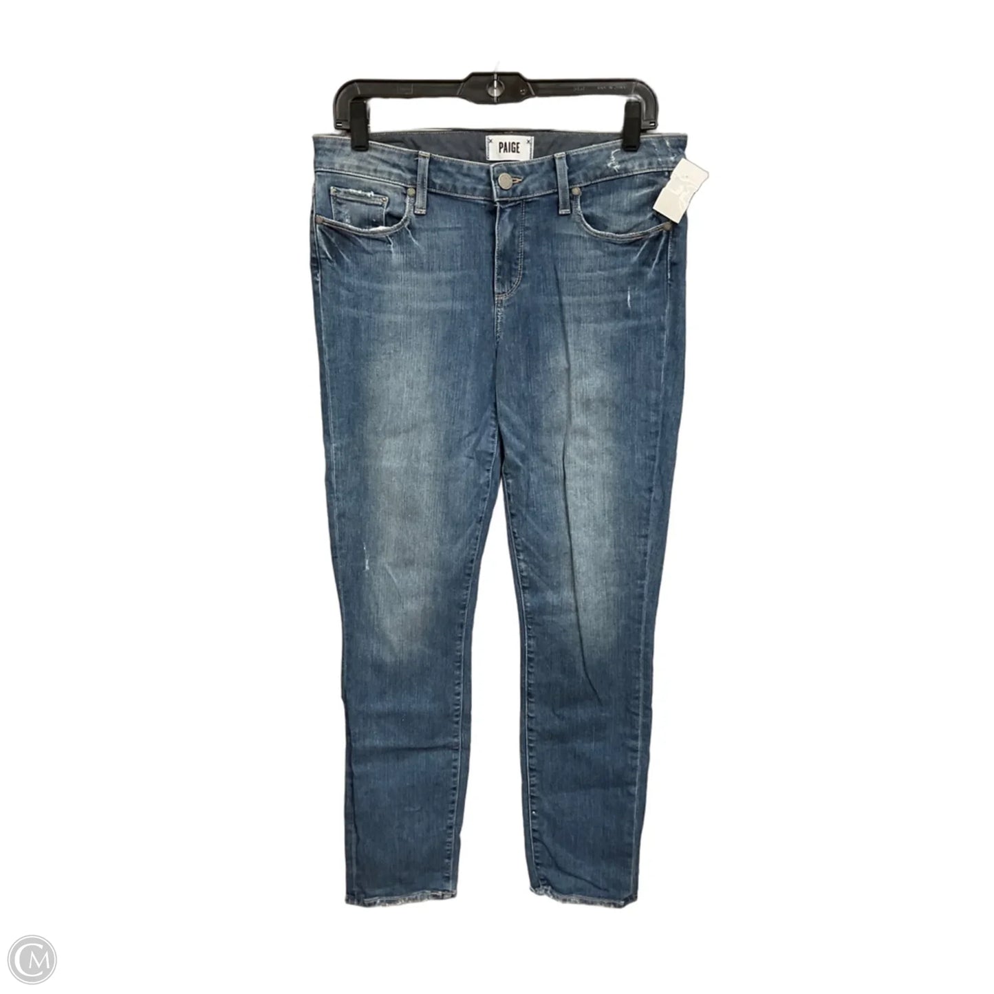 Jeans Straight By Paige In Blue Denim, Size: 10