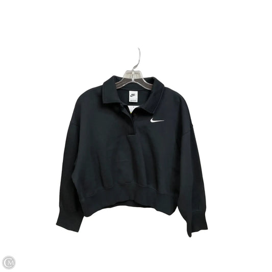 Athletic Top Long Sleeve Collar By Nike Apparel In Black, Size: S