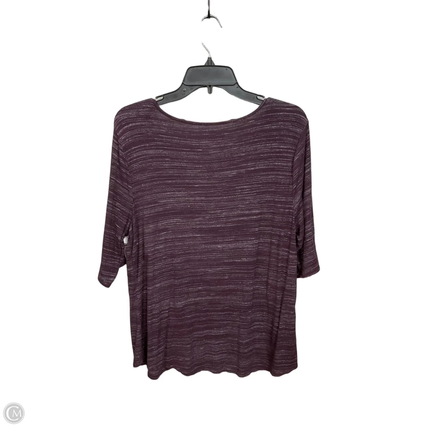 Top Short Sleeve By Apt 9 In Purple & White, Size: Xl